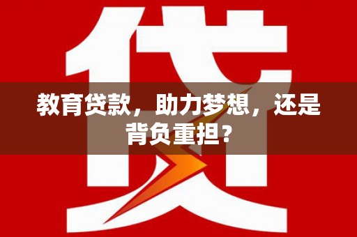 卢龙教育贷款，助力梦想，还是背负重担？
