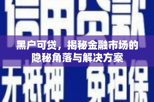 卢龙黑户可贷，揭秘金融市场的隐秘角落与解决方案