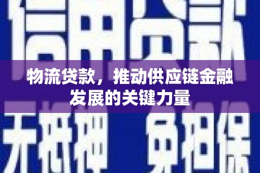 卢龙物流贷款，推动供应链金融发展的关键力量