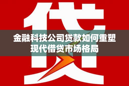 卢龙金融科技公司贷款如何重塑现代借贷市场格局