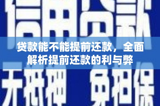 卢龙贷款能不能提前还款，全面解析提前还款的利与弊