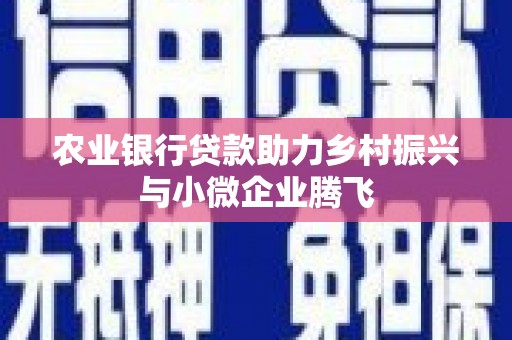卢龙农业银行贷款助力乡村振兴与小微企业腾飞
